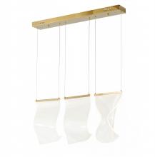 Bethel International Canada GL421C32G - 3-Light Gold LED Chandelier With An Acrylic Sheet Pendants